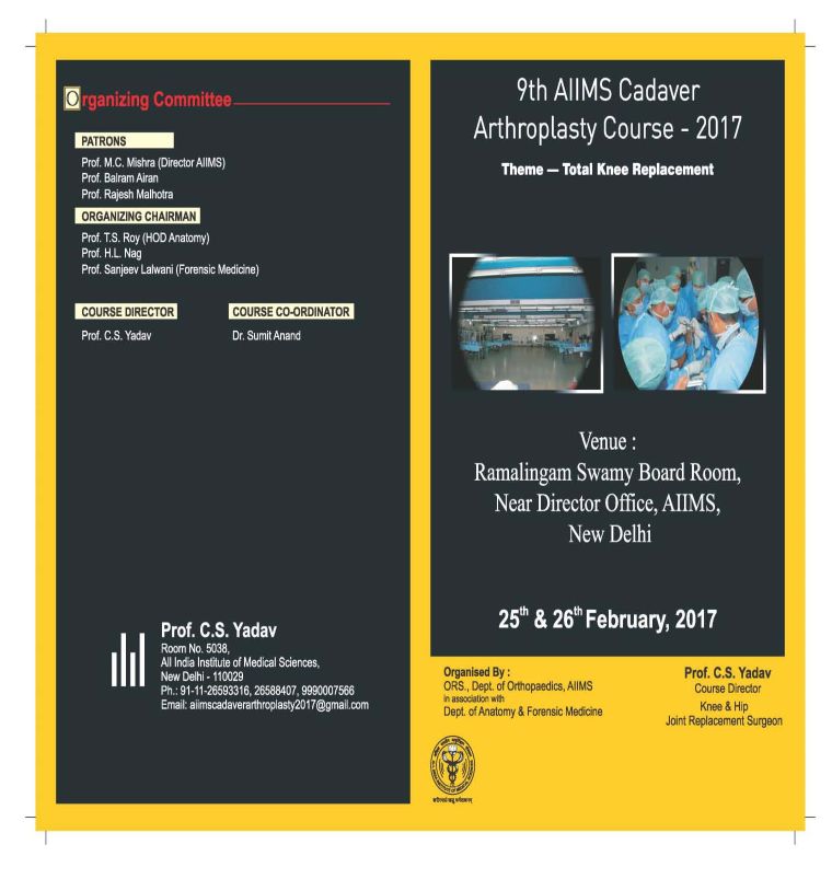 AIIMS Arthroplasty Course 2023 2024 Courses.Ind.In