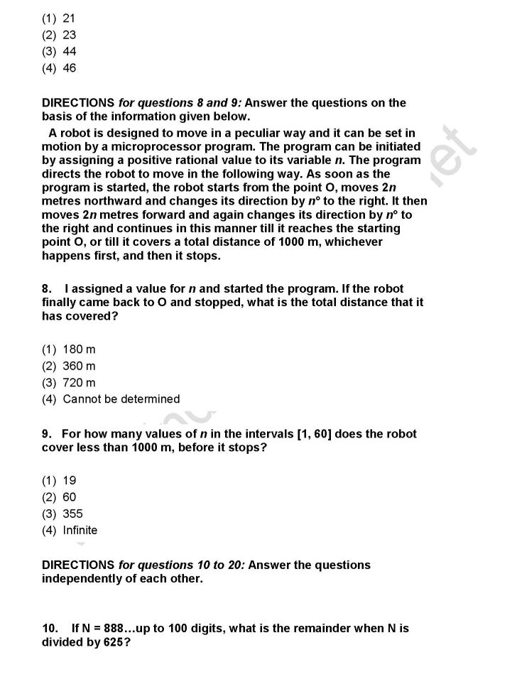 CAT Exam Question Paper Download 2023 2024 Courses.Ind.In