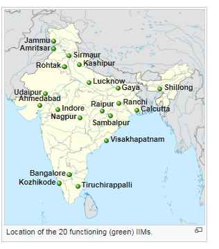 Iims In India Map 
