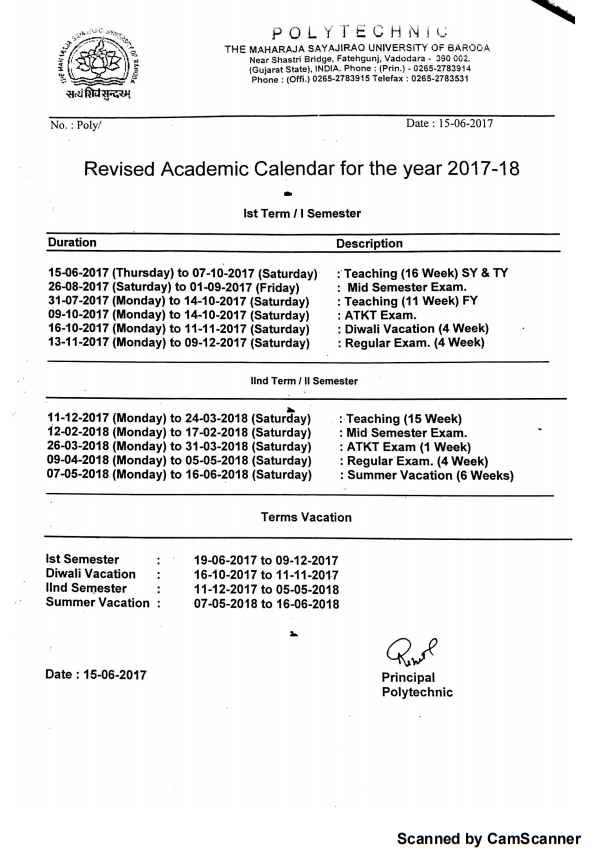Msu 2022 Academic Calendar Msu Baroda Academic Calendar - 2022 2023 Courses.ind.in