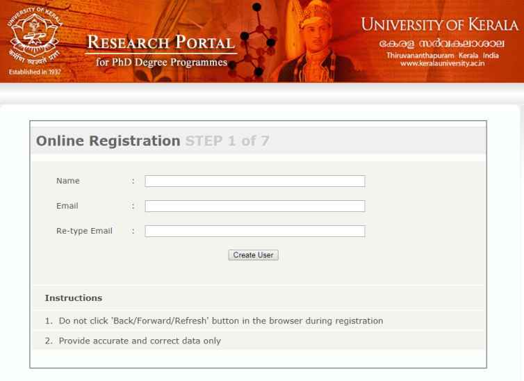 how to apply phd in kerala university
