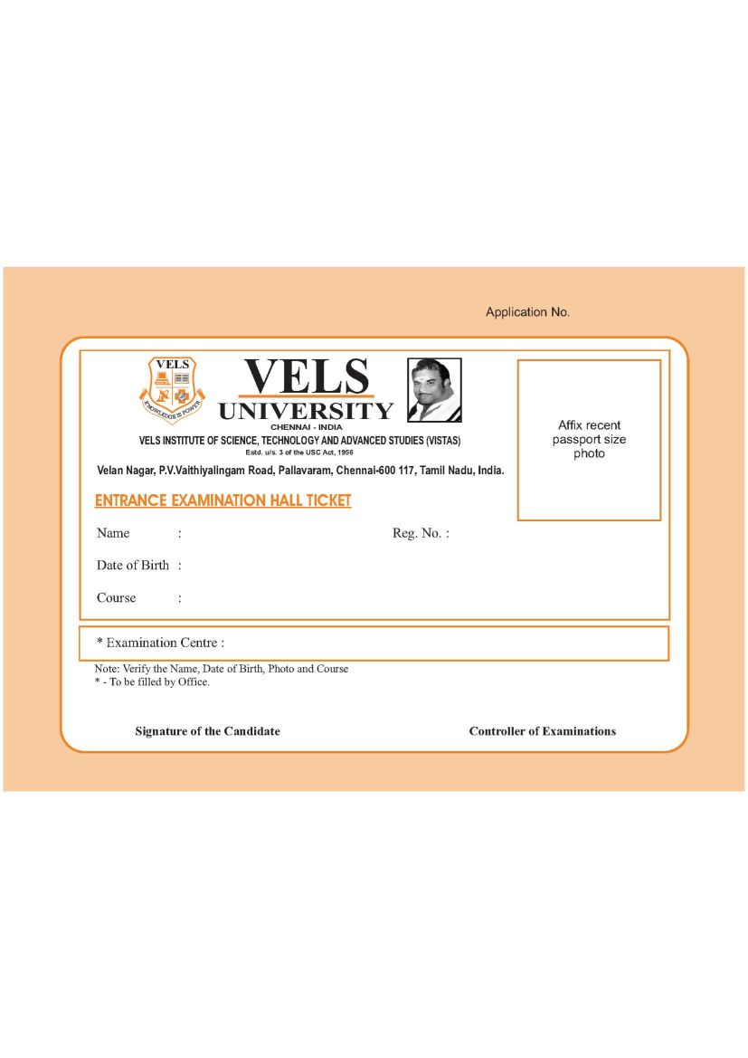 vels university phd online application
