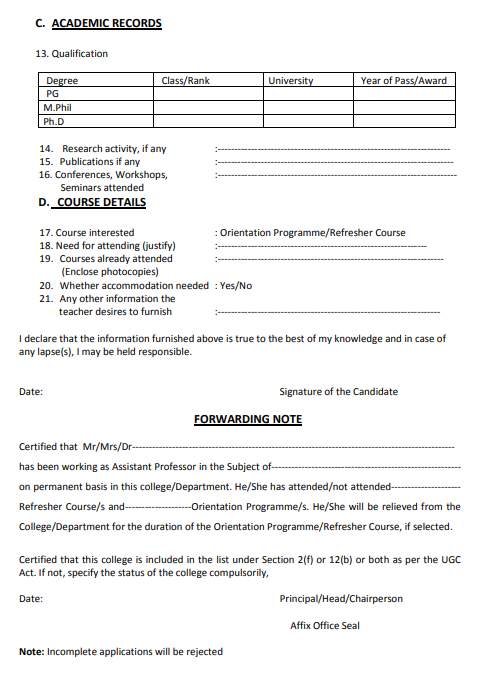 bangalore university phd application form
