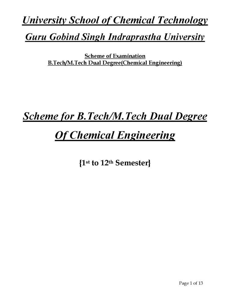 Chemical Engineering In Ip University 21 22 Courses Ind In