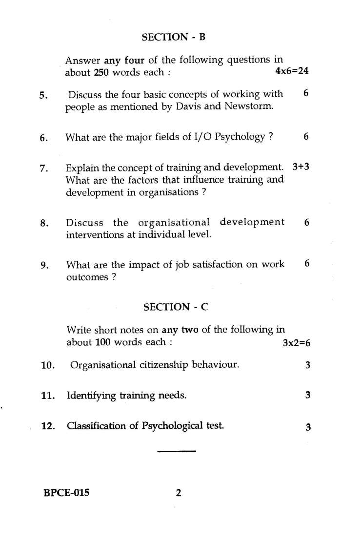 content of research report in psychology ignou assignment
