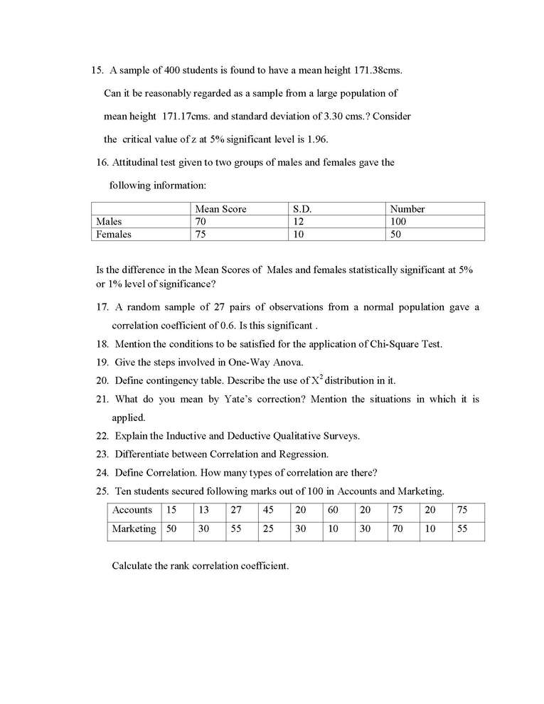mba research methodology question paper
